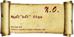 Nyókó Olga névjegykártya